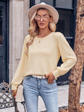 European And American Autumn And Winter Leisure Round Neck Solid Color Fashion Knitted Long-sleeved Top - Nioor