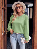 European And American Autumn And Winter Leisure Round Neck Solid Color Fashion Knitted Long-sleeved Top - Nioor