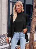 European And American Autumn And Winter Leisure Trendy Pure Color Half Collar Long Sleeve False-two-piece Shirt - Nioor