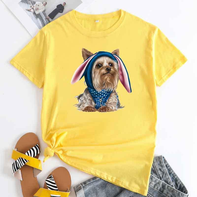 European And American Cute Dog Cotton Short-sleeved T-shirt - Nioor