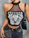 European And American Goths Style Punk Dark Court Retro Wild Skull Letter Vest - Nioor