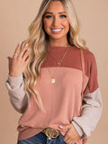 European And American Leisure Versatile Color Matching Long-sleeved Top - Nioor