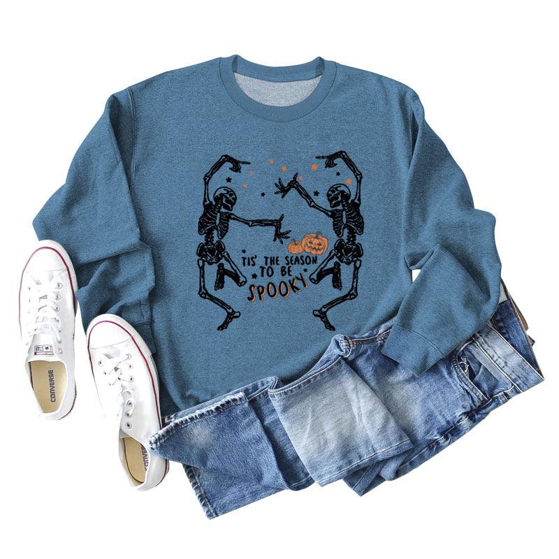 European And American Letter Print Loose Long Sleeve Sweatshirt - Nioor