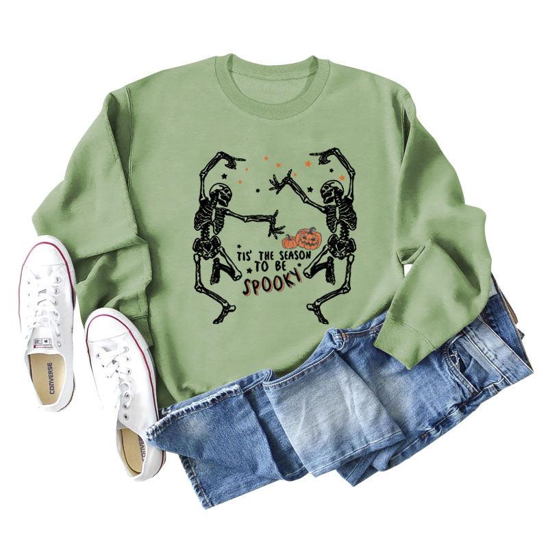 European And American Letter Print Loose Long Sleeve Sweatshirt - Nioor