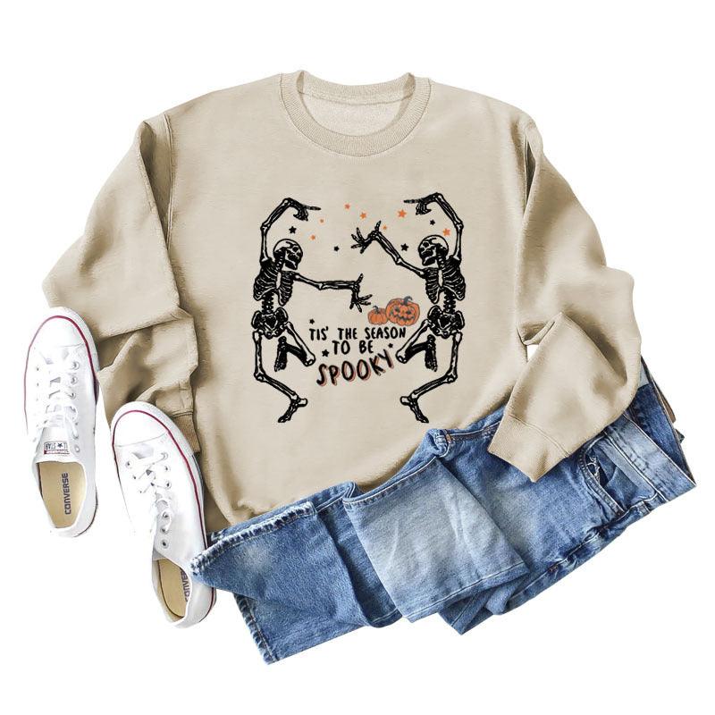 European And American Letter Print Loose Long Sleeve Sweatshirt - Nioor