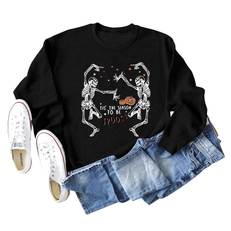 European And American Letter Print Loose Long Sleeve Sweatshirt - Nioor