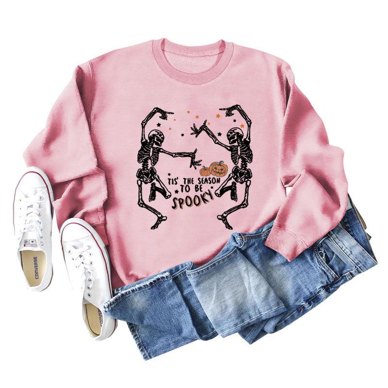 European And American Letter Print Loose Long Sleeve Sweatshirt - Nioor