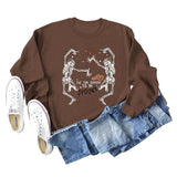 European And American Letter Print Loose Long Sleeve Sweatshirt - Nioor