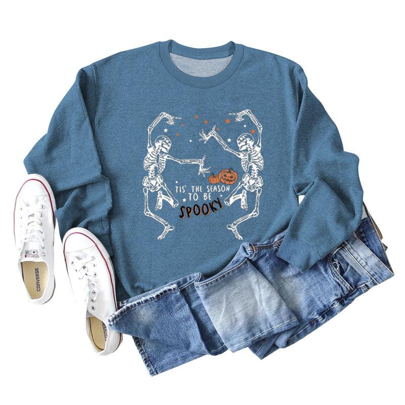 European And American Letter Print Loose Long Sleeve Sweatshirt - Nioor