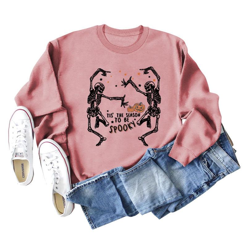 European And American Letter Print Loose Long Sleeve Sweatshirt - Nioor