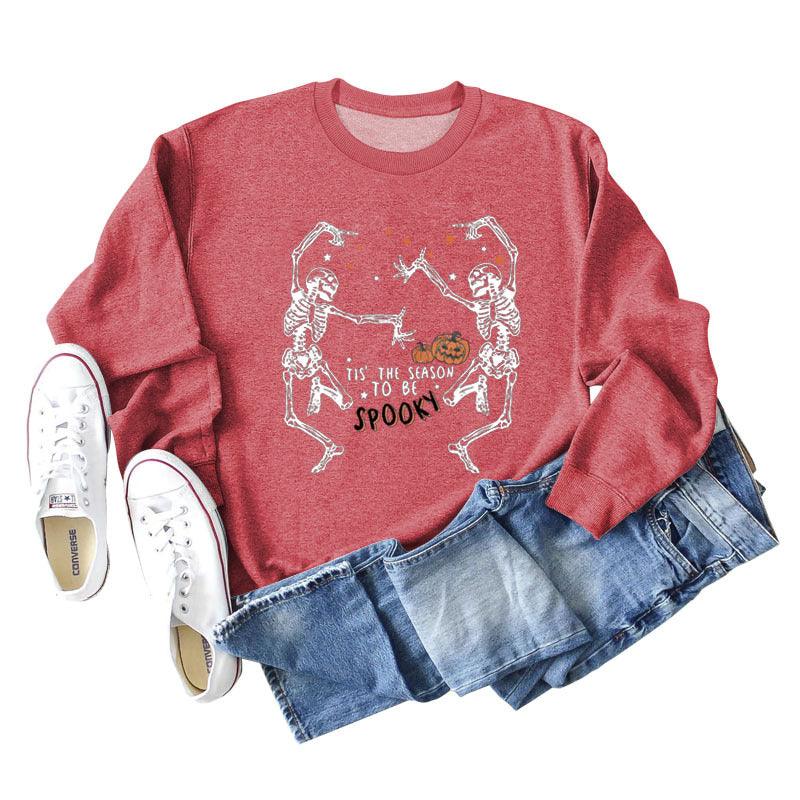 European And American Letter Print Loose Long Sleeve Sweatshirt - Nioor