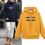 European And American Letter Printing Hooded Loose Pullover Women - Nioor