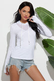 European And American New Fashion Thin Slub Cotton Long-sleeve Hooded Pullover - Nioor