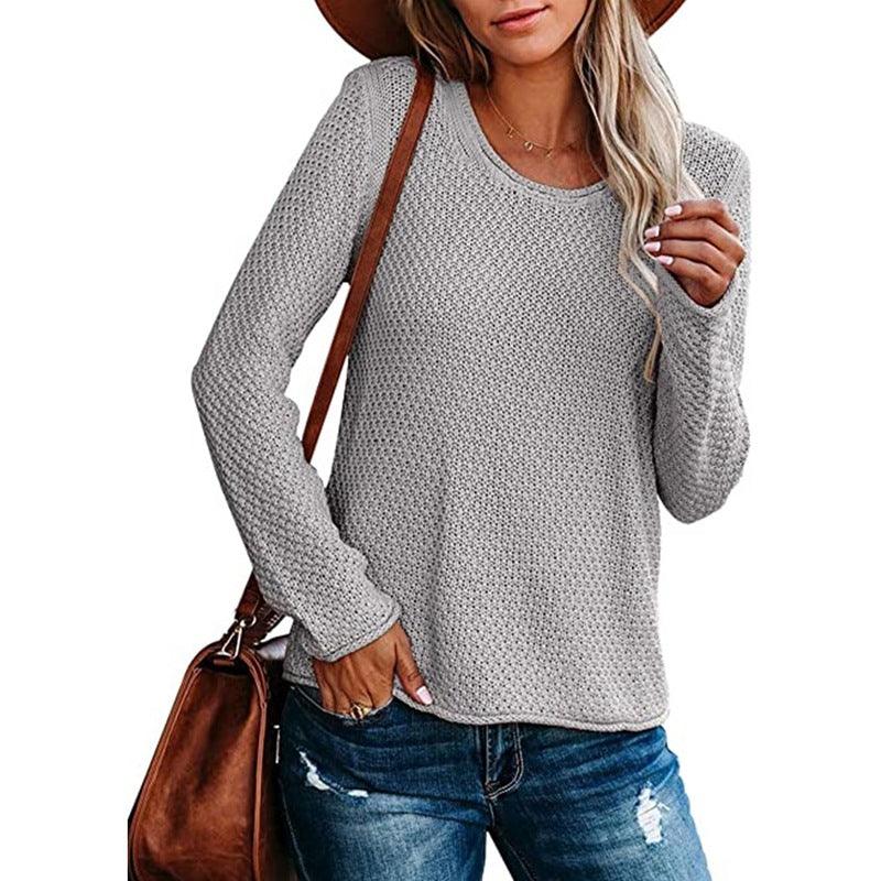 European And American New Women's Sweater Round Neck Loose - Nioor