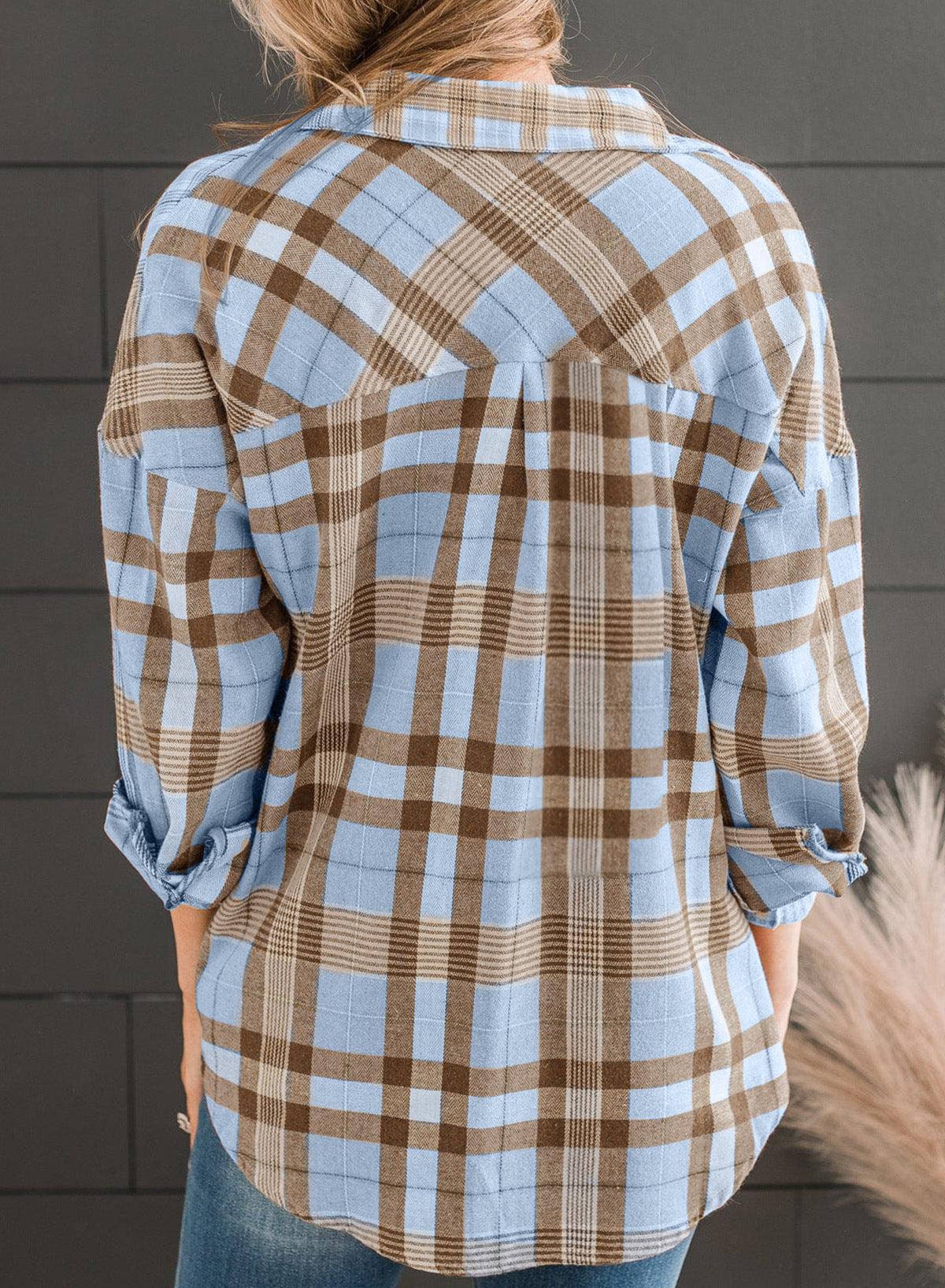 European And American Plaid Shirt Spring And Autumn Fashionable Loose All-match Long Sleeve Single-breasted Lapel Shirt - Nioor