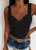 European And American Plus Size Fashion Casual Sexy Suspenders Lace Vest - Nioor