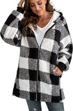 European And American Plush Women's Coat Long Sleeved Plaid - Nioor