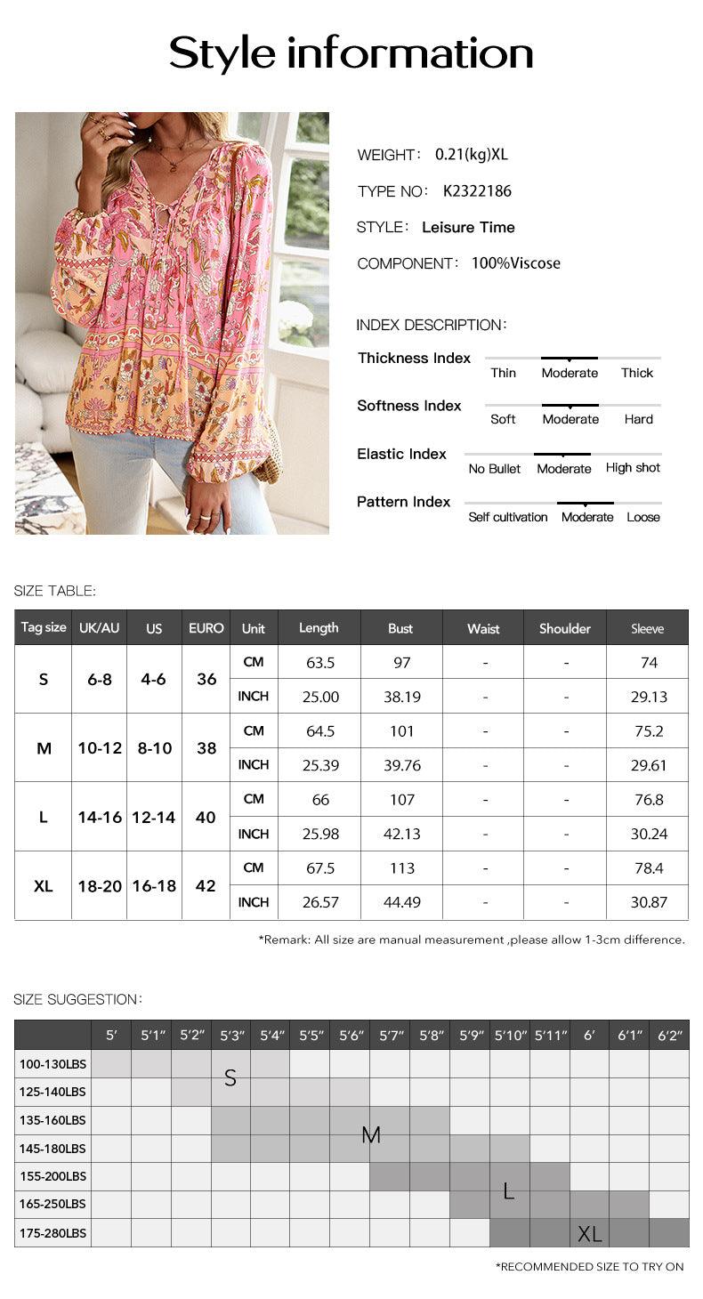 European And American Printed Autumn And Winter Vacation Casual Shirt - Nioor