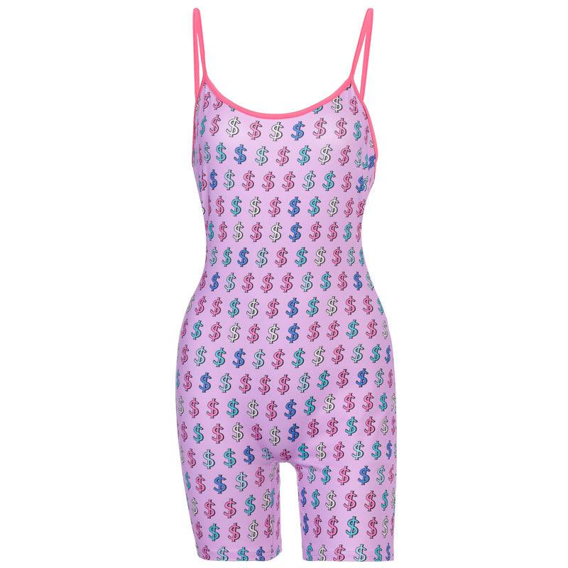 European And American Short Sling Sports Fitness Jumpsuit - Nioor