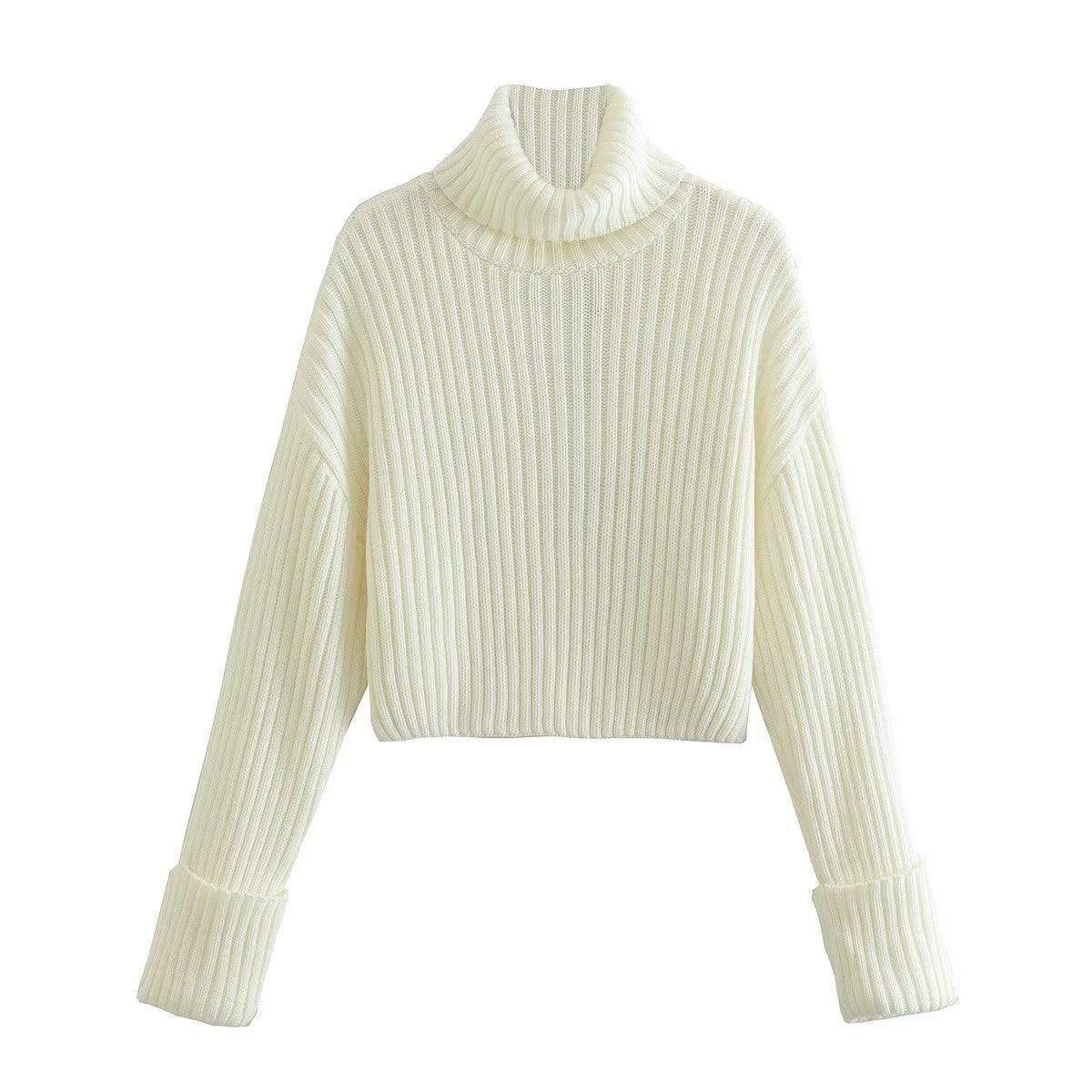 European And American Style Women's Ribbed Turtleneck Sweater Women - Nioor