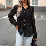 European And American Transparent Jacquard Shirt For Women - Nioor