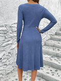 European And American Waist-controlled Slimming Long Sleeve Dress - Nioor