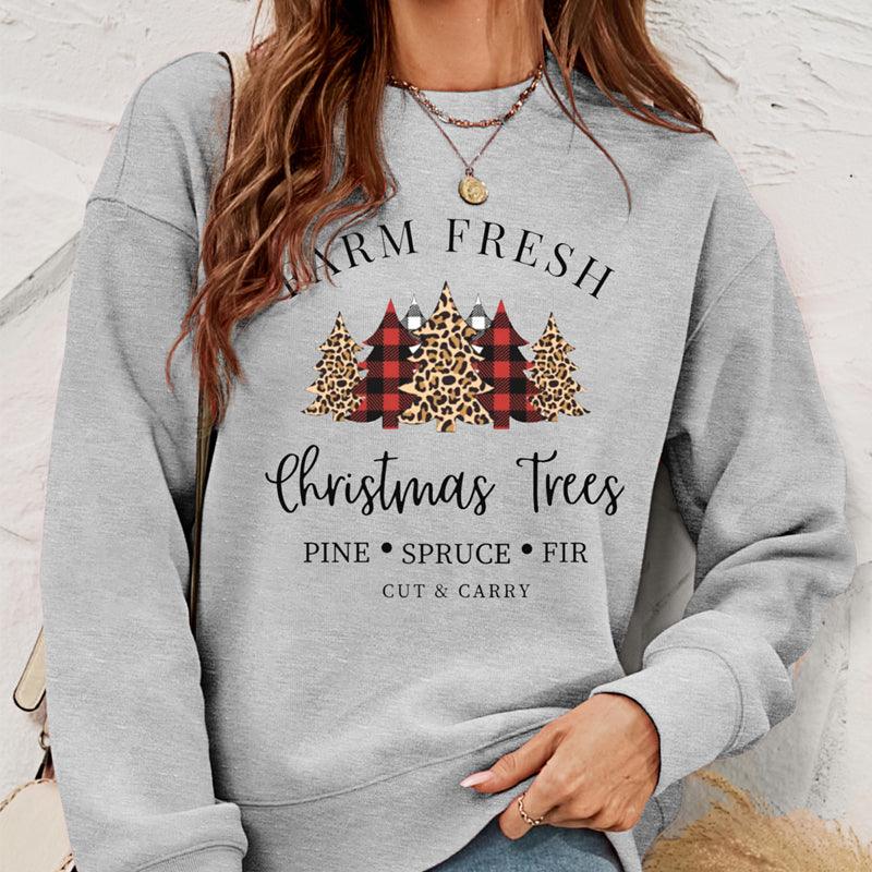 European And American Women's Clothing Pullover Christmas Sweater Women's Autumn And Winter Fleece Printed Women's Top - Nioor