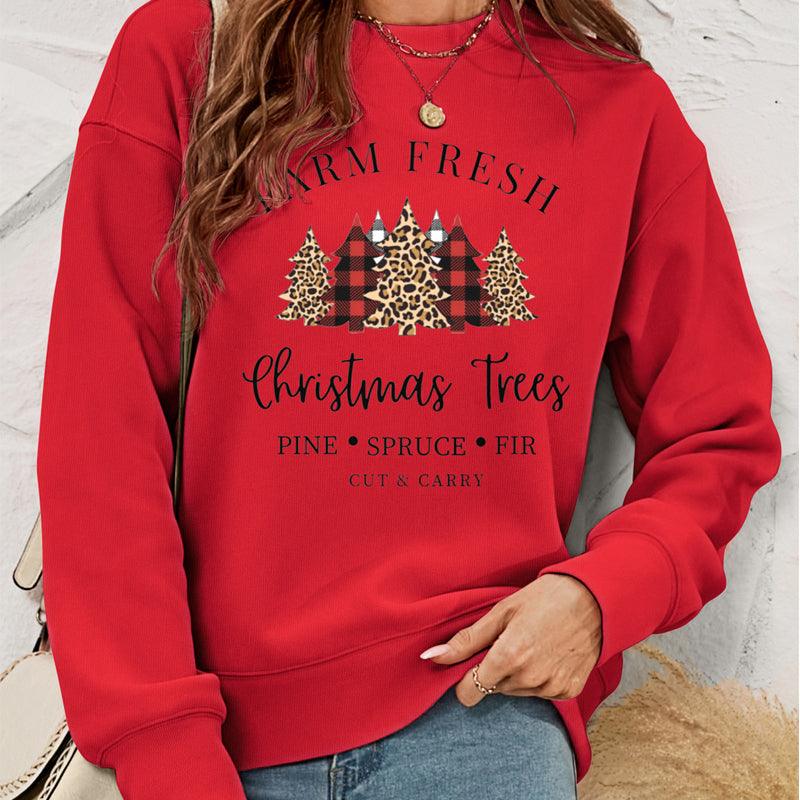 European And American Women's Clothing Pullover Christmas Sweater Women's Autumn And Winter Fleece Printed Women's Top - Nioor