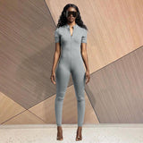 European And American Women's New Fashion Casual Sports Solid Color Jumpsuit - Nioor