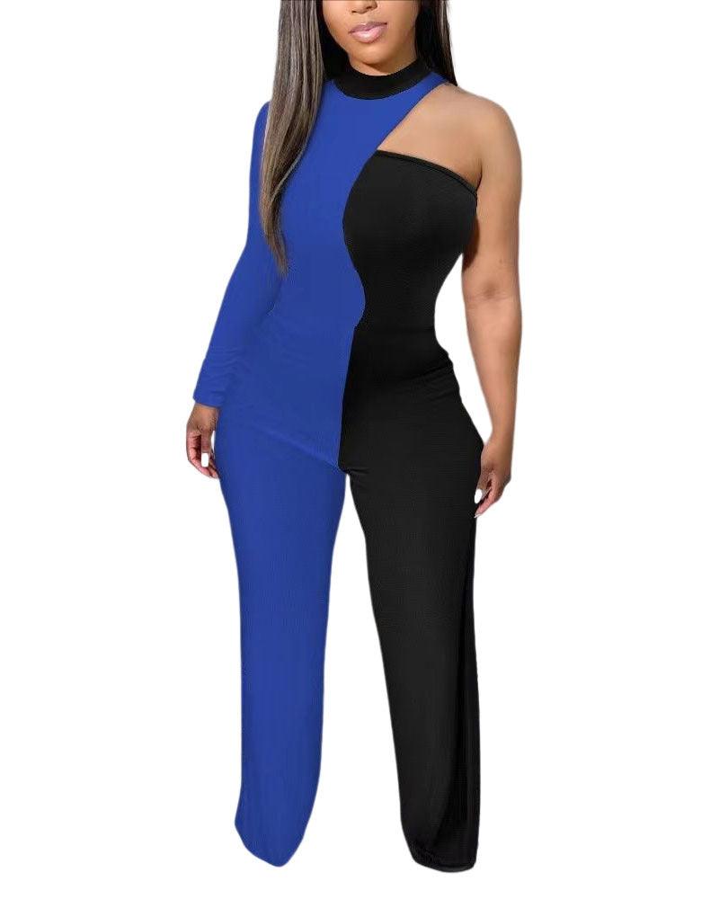 European And American Women's Printed Trousers Off-the-shoulder Slim Jumpsuit - Nioor