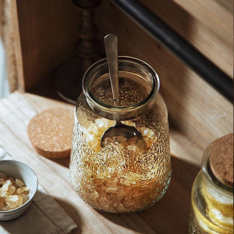 European Style Embossed Wooden Cork Glass Airtight Jar - Nioor