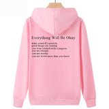 Everything Will Be Okay Loose Casual Men's And Women's Korean Version Loose Round Neck Top - Nioor