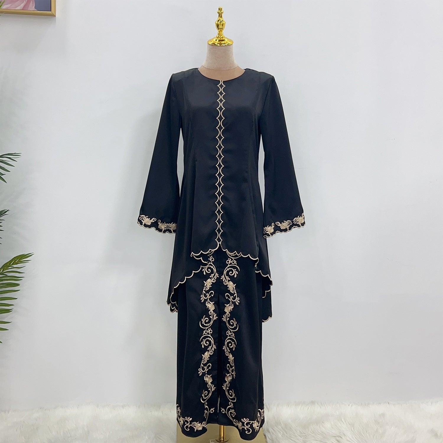 Exquisite Embroidered Middle East Dress Suit - Nioor