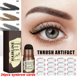 Eyebrow Stamp Stencil Kit, 24 Pc Eyebrow Shaping Stencils, Long-lasting Eyebrow Brow Definer, Perfect Make-up Reusable Kit - Nioor