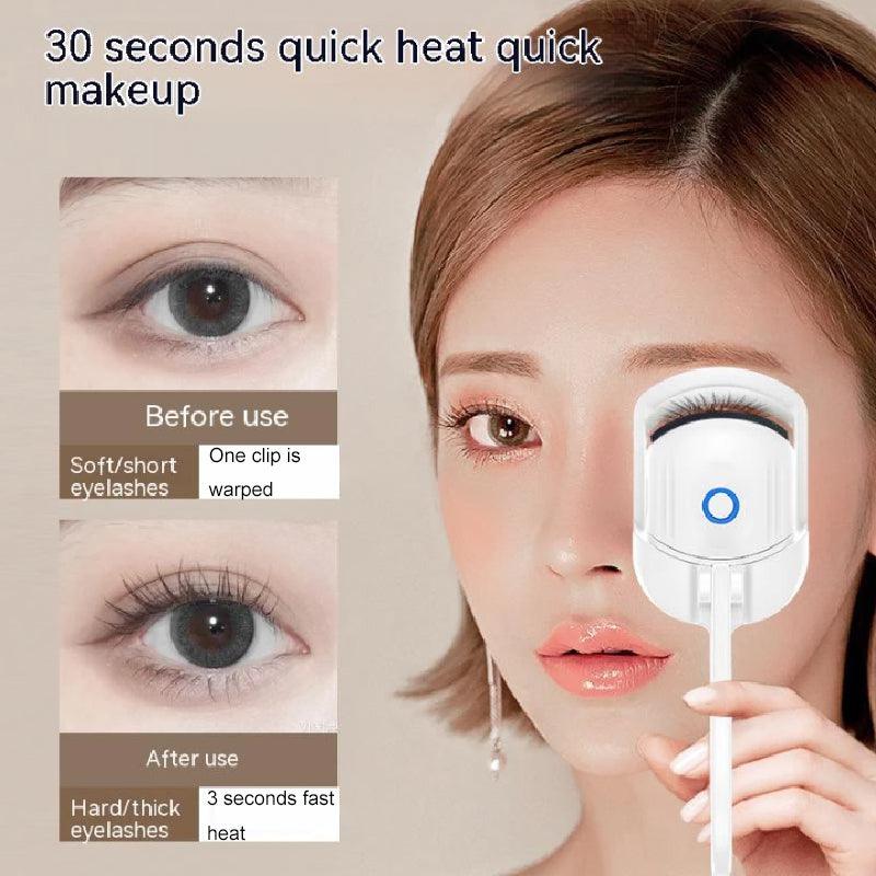 Eyelash Curler Portable Electric Heated Comb Eye Lash Long Lasting Eyelashes Curls Thermal Eyelash Curler Makeup Tools Heated Eyelash Curlers,Rechargeable Electric Eyelash Curler,Handheld Eyelash Heat - Nioor