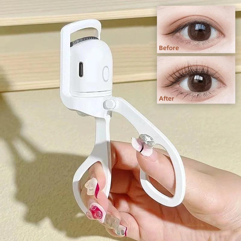 Eyelash Curler Portable Electric Heated Comb Eye Lash Long Lasting Eyelashes Curls Thermal Eyelash Curler Makeup Tools Heated Eyelash Curlers,Rechargeable Electric Eyelash Curler,Handheld Eyelash Heat - Nioor