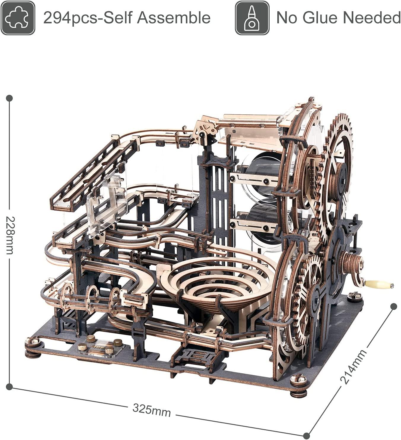 Robotime ROKR Marble Night City 3D Wooden Puzzle Games Assembly Waterwheel Model Toys For Children Kids Birthday Gift - Nioor