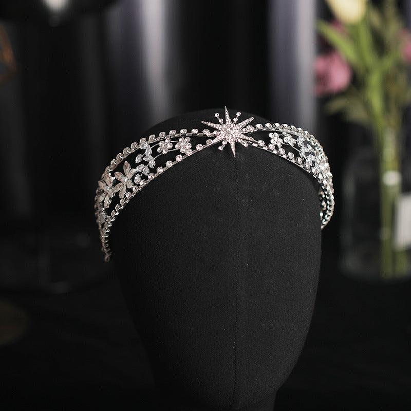 Bridal Crown Headdress Rhinestone Zircon Headband Light Luxury Wedding Wedding Accessories - Nioor