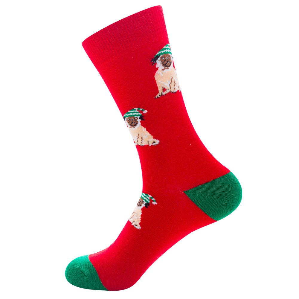 Men's Socks Santa Claus Moose Men's Mid-tube Socks Tide Cotton Socks - Nioor