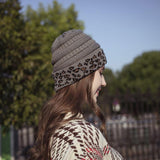 Beanie Women's Warm Leopard Print Knitted Hat Winter - Nioor