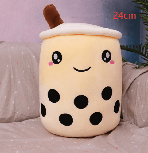 Cute Fruit Drink Plush Stuffed Soft Strawberry Milk Tea Plush Boba Tea Cup Toy Bubble Tea Pillow Cushion Kids Gift - Nioor