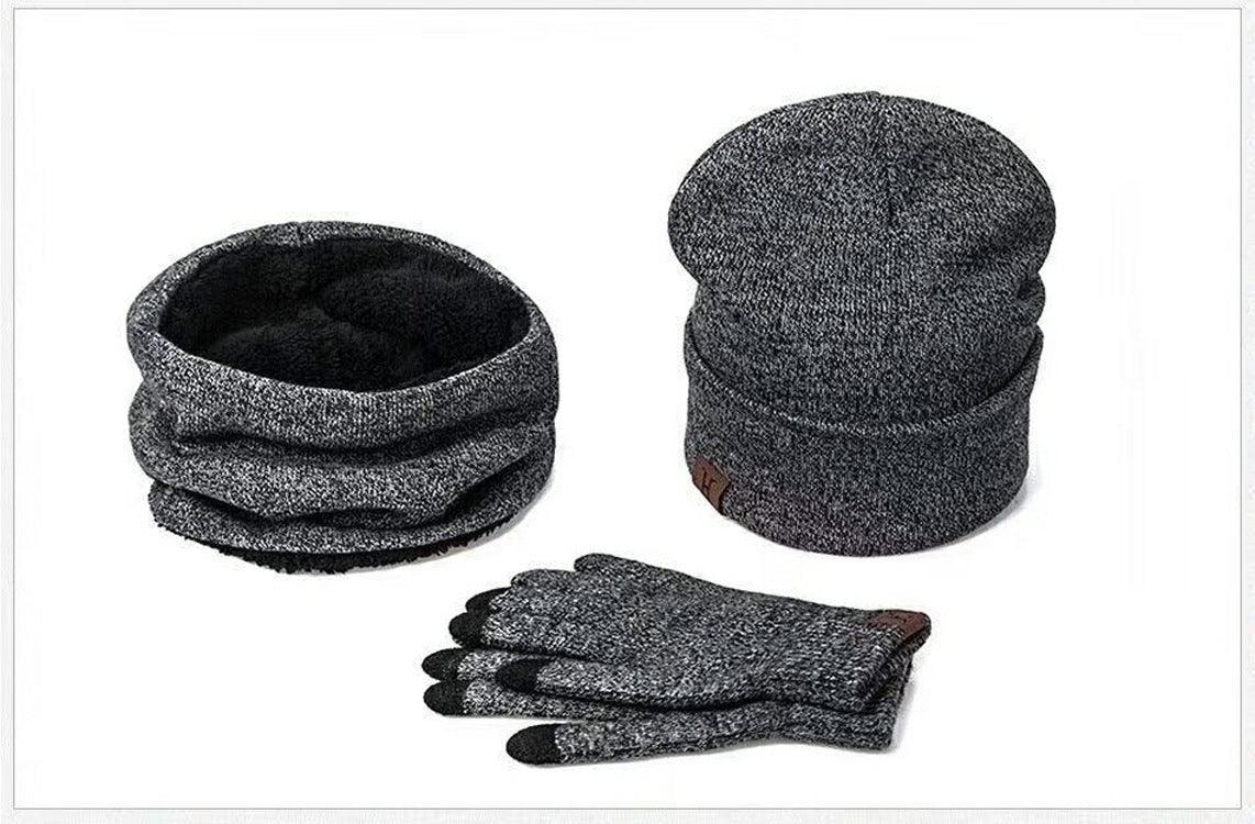 Fashion Men's Warm Hat And Velvet Three-piece Suit - Nioor