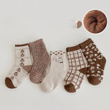 Children's Socks Thickened Warm Plaid Bear Children's Wool - Nioor