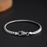 S925 Silver Flat Snake Glossy Curb Necklace Bracelet