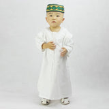 Small Muslim Men's Robe With Cotton And Linen Embroidery