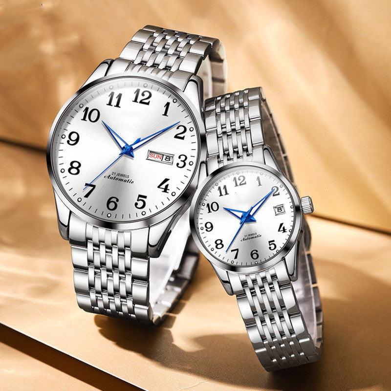 Men's And Women's Fashion Simple Waterproof Luminous Double Calendar Watch - Nioor