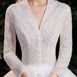 Bridal Temperament Trailing Long Sleeves - Nioor