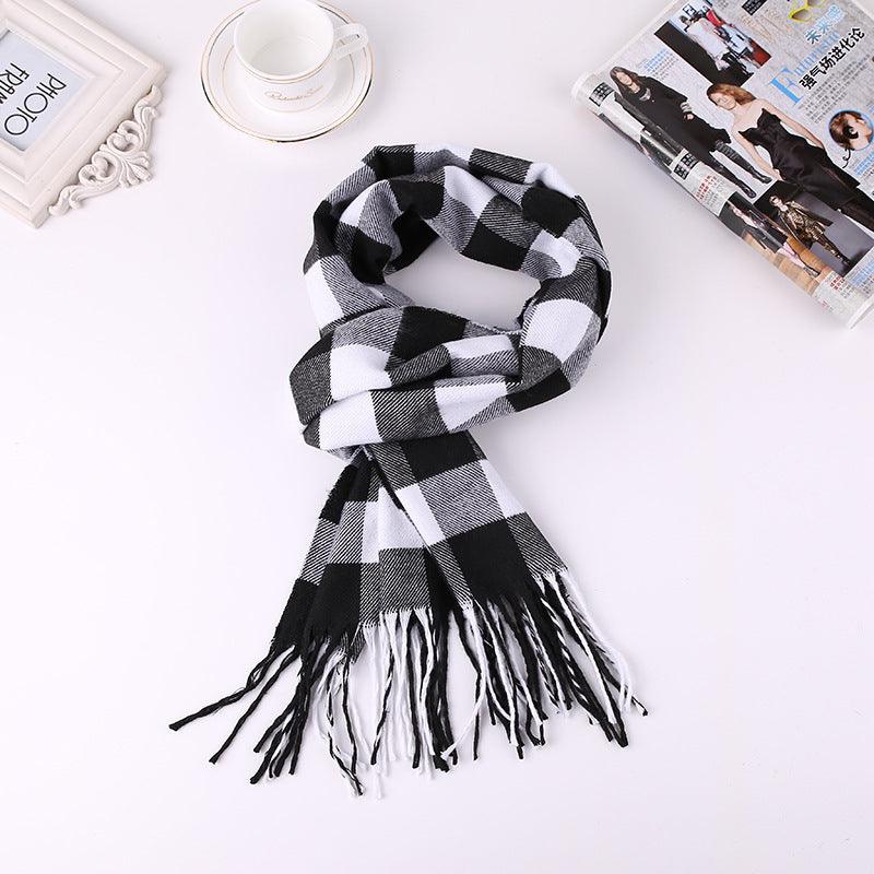 Men's Fashion English Plaid Faux Cashmere Scarf - Nioor