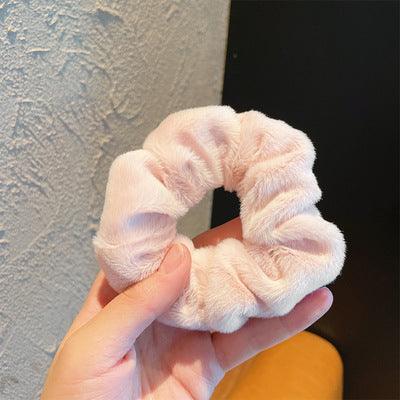 Plush Large Intestine Hair Ring Macaron Hair Band Cute Fluffy Hair Rope - Nioor