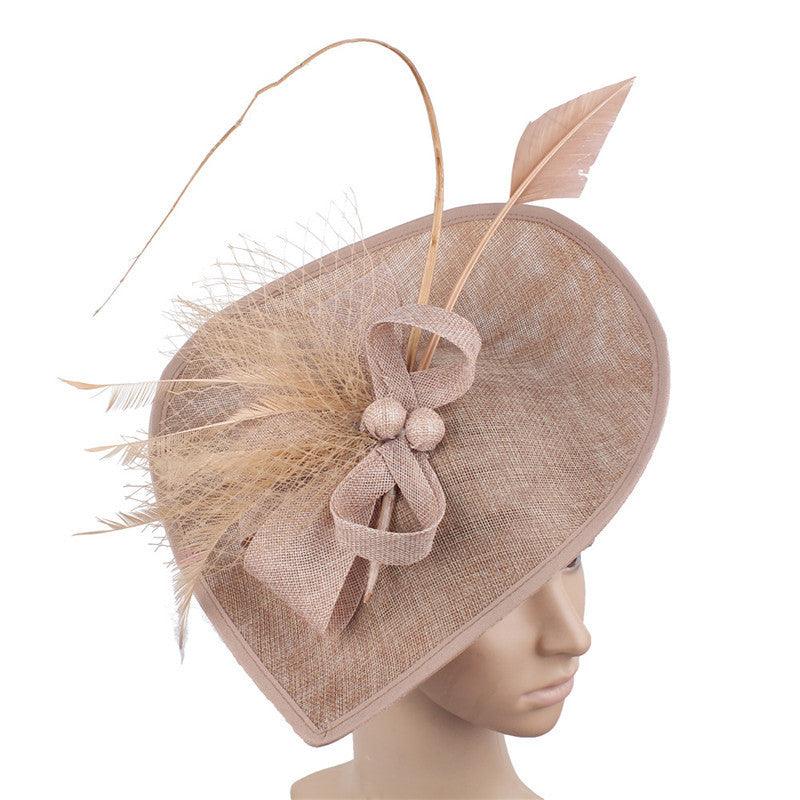 Retro Restaurant Party Headdress Ladies Banquet Hat Feather Hair Accessories - Nioor